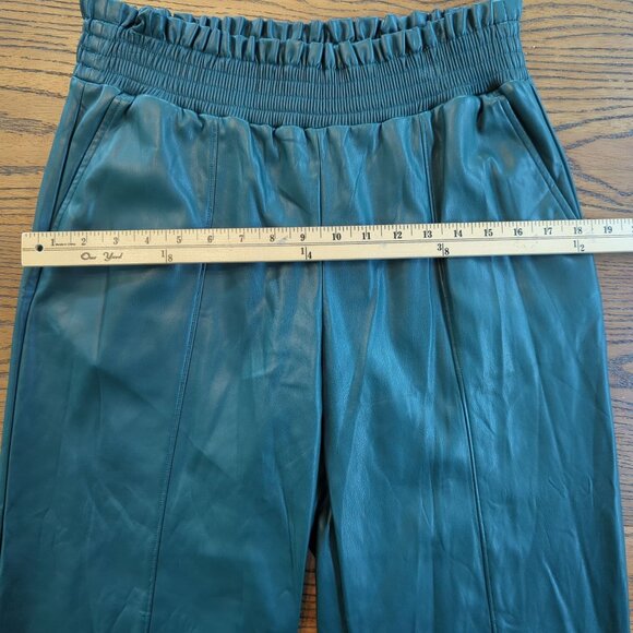 Ryegrass Faux Leather Green Pants Size Medium Elastic Waist Tapered Leg - Picture 13 of 16
